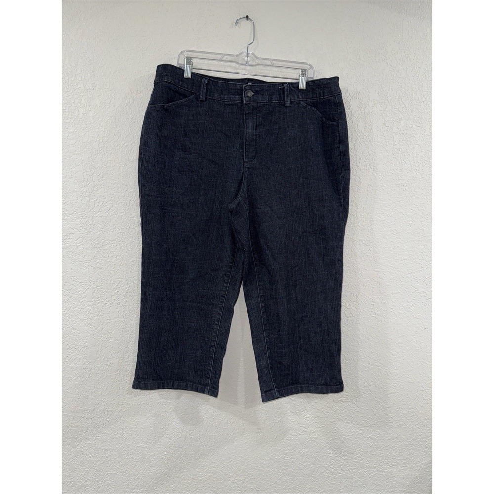 Liz Claiborne Capri Women's size 16W Dark Wash Blue Denim